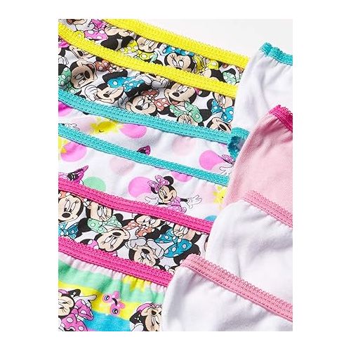 디즈니 Disney Girls' Minnie Mouse Underwear Multipacks with Assorted Prints in Sizes 2/3t, 4t, 4, 6, 8 and 10