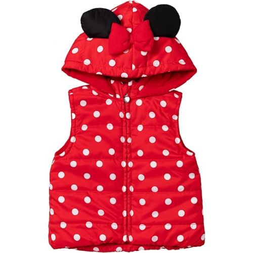 디즈니 Disney Minnie Mouse Zip Up Vest Puffer T-Shirt and Leggings 3 Piece Outfit Set Infant to Big Kid