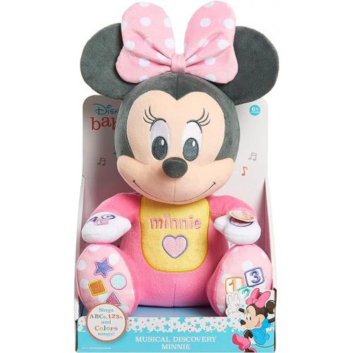 디즈니 Disney Baby Musical Discovery Plush Minnie Mouse with Sounds and Phrases, Sings ABCs, 123s, and Colors Songs, Kids Toys for Ages 06 Month by Just Play