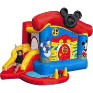 Funormous Disney Mickey Mouse Bounce House with Slide, Indoor Outdoor Inflatable Bouncy Castle Funhouse Ball Pit Plus Heavy Duty Air Blower