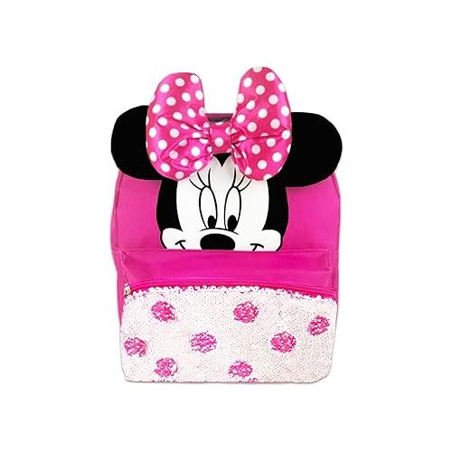 디즈니 Disney Minnie Mouse Backpack for Girls Toddlers Kids ~ Bundle Includes 12