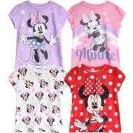 Disney Girls’ T-Shirt ? 4 Pack Cute Minnie Mouse and Princess Short Sleeve Shirts Princess Tee Gift Set for Girls