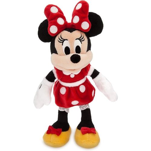 디즈니 Disney Minnie Mouse Plush - Red - Mini Bean Bag - 9½ Inches, Iconic Toy Character in Red Polka Dot Dress and Bow, Features Structured Ears and Embroidered Details, Suitable for All Ages 0+ Toy Figure