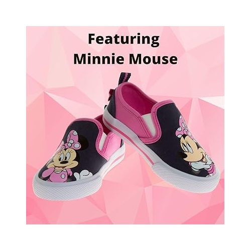 디즈니 Disney Minnie Mouse, Elsa Frozen, Princess Shoes for Girls Toddler Kids Character Loafer Low top Slip-on Casual Tennis Canvas Sneakers