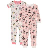 Disney Baby Little Mermaid | Mickey Minnie Mouse 2-Pack Footless Snug-fit Cotton Onesie Pajamas