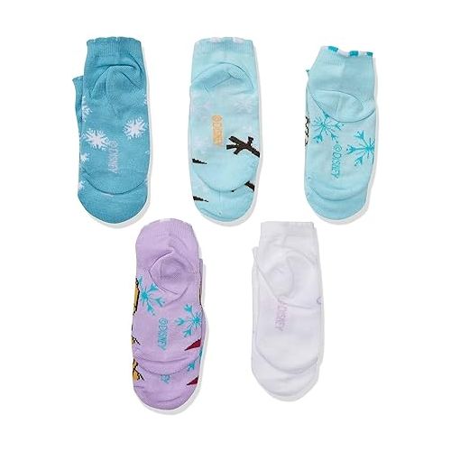디즈니 Disney Girls' Frozen 5 Pack Shorty Socks