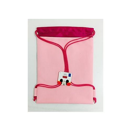 디즈니 Disney Minnie Mouse Drawstring Backpack - Pink Drawstring Bag