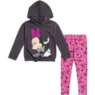 Disney Minnie Mouse Girls Sequin Pullover Fleece Hoodie Leggings Outfit Set Toddler to Big Kid