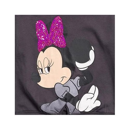 디즈니 Disney Minnie Mouse Girls Sequin Pullover Fleece Hoodie Leggings Outfit Set Toddler to Big Kid