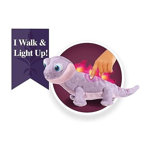 디즈니 Disney Frozen 2 Walk & Glow Bruni The Salamander, Lights and Sounds Stuffed Animal, Officially Licensed Kids Toys for Ages 3 Up by Just Play
