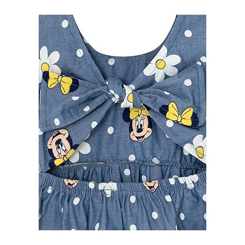 디즈니 Disney Minnie Mouse Mickey Mouse Daisy Lilo & Stitch Princess Belle Ariel Girls Chambray Skater Dress Toddler to Big Kid