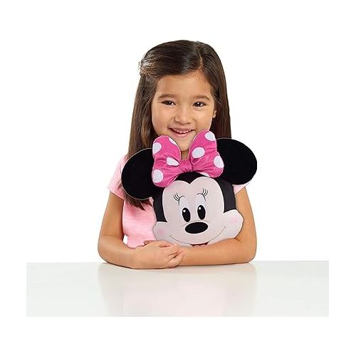 디즈니 Disney Classics Character Heads, Minnie Mouse, 13.5-Inch Plushie, Soft Pillow Buddy Toy for Kids, Officially Licensed Kids Toys for Ages 2 Up by Just Play