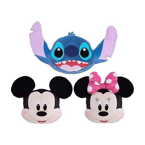 디즈니 Disney Classics Character Heads, Minnie Mouse, 13.5-Inch Plushie, Soft Pillow Buddy Toy for Kids, Officially Licensed Kids Toys for Ages 2 Up by Just Play