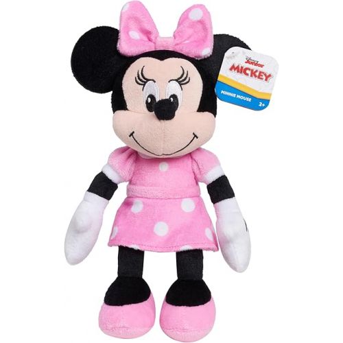 디즈니 Disney Junior Mickey Mouse Bean Plush Minnie Mouse Stuffed Animal, Officially Licensed Kids Toys for Ages 2 Up by Just Play , 9 Inch