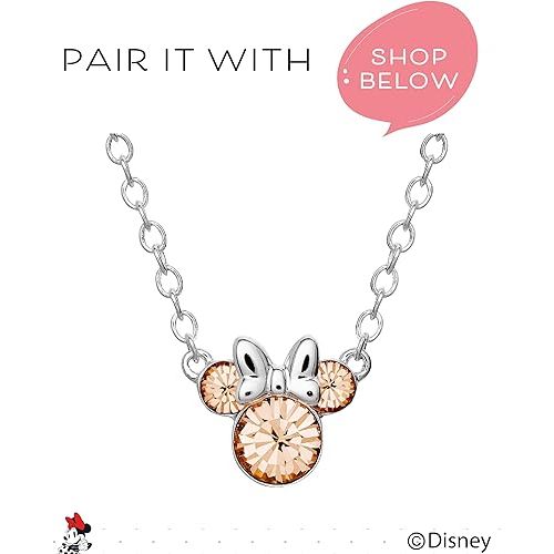 디즈니 Disney Womens Minnie Mouse Birthstone Stud Earrings - Minnie Mouse Earrings - Birthstone Jewelry - Disney Jewelry