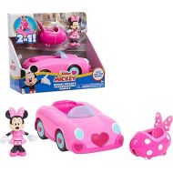 Disney Junior Mickey Mouse Funhouse Transforming Vehicle, Minnie Mouse, Pink Toy Car, Preschool, Officially Licensed Kids Toys for Ages 3 Up by Just Play