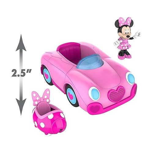 디즈니 Disney Junior Mickey Mouse Funhouse Transforming Vehicle, Minnie Mouse, Pink Toy Car, Preschool, Officially Licensed Kids Toys for Ages 3 Up by Just Play