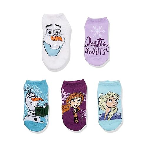 디즈니 Disney Frozen Girls 5 Pack No Show Socks