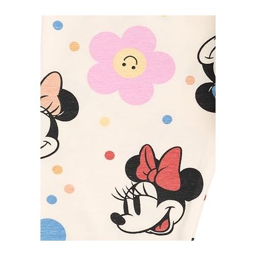 디즈니 Disney Minnie Mouse Floral Peplum T-Shirt and Leggings Outfit Set Infant to Big Kid Sizes (12 Months - 14-16)