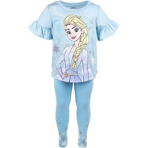 디즈니 Disney Princess Girls T-Shirt and Leggings Outfit Set Toddler to Big Kid