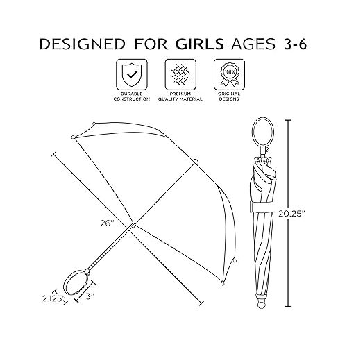 디즈니 Disney Kids Umbrella, Frozen/Princess/Minnie Mouse Toddler and Little Girl Rain Wear for Ages 3-6
