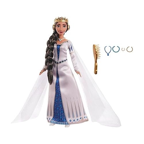 디즈니 Mattel Disney Wish Toys, Queen Amaya of Rosas, Posable Fashion Doll with Removable Signature Outfit, Shoes & Accessories, Inspired by the Movie