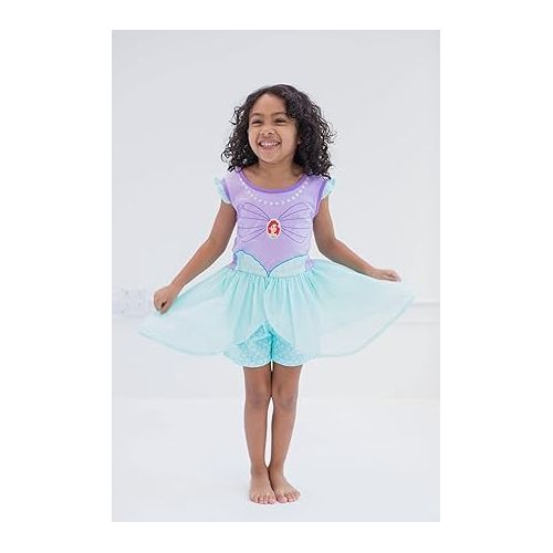 디즈니 Disney Princess Girls Romper With Skirt Overlay Toddler to Big Kid