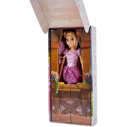 디즈니 Disney Store Official Princess Rapunzel Classic Doll for Kids, Tangled, 11 ½ Inches, Includes Brush with Molded Details, Fully Posable Toy in Glittering Outfit - Suitable for Ages 3+