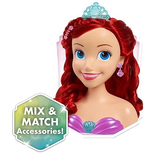 디즈니 Disney Princess Ariel Styling Head and Accessories, 18-pieces, Red Hair and Blue Eyes, Pretend Play, Kids Toys for Ages 3 Up by Just Play