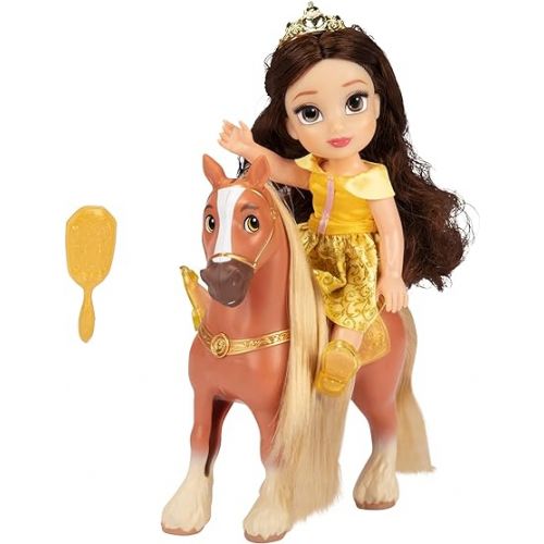 디즈니 Disney Princess Belle Doll & Phillipe Petite Gift Set, Yellow