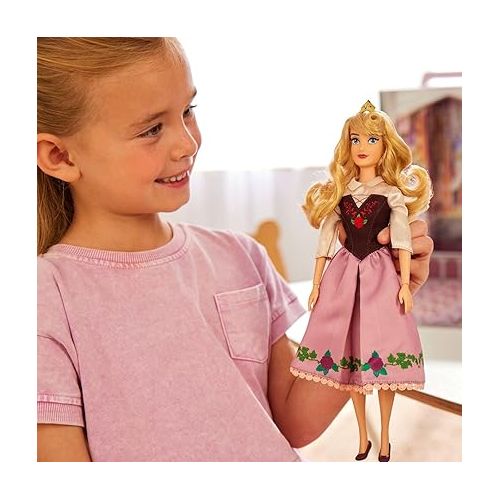 디즈니 Disney Store Official Aurora Story Doll, Sleeping Beauty, 11 Inches, Fully Posable Toy in Glittering Outfit - Suitable for Ages 3+ Toy Figure, Gifts for Girls, New for 2023?