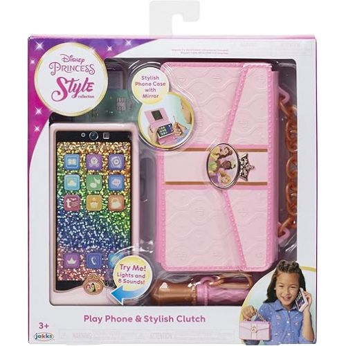 디즈니 Disney Princess Style Collection Phone Includes 1 Play Phone, 1 Clutch Case, 1 Play Lip Gloss with Lid and 2 Play Credit Cards
