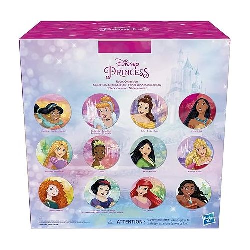 디즈니 Disney Princess Royal Collection, 12 Royal Shimmer Fashion Dolls with Skirts and Accessories, Toy for Girls 3 Years Old and Up (Amazon Exclusive)