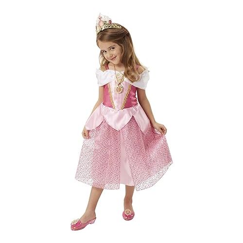 디즈니 Disney Princess Aurora Dress Costume, Sing & Shimmer Musical Sparkling Dress, Sing-A-Long To “Once Upon A Dream” Perfect for Party, Halloween Or Pretend Play Dress Up [Amazon Exclusive]