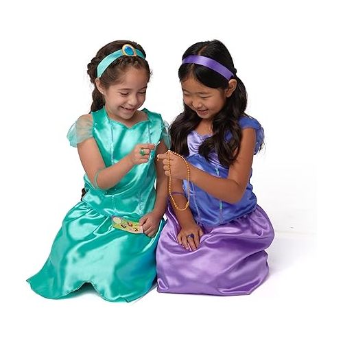 디즈니 Disney Princess Girls Dress Up Trunk - Rapunzel, Ariel, Tiana & Jasmine - 21 Pieces [Amazon Exclusive]