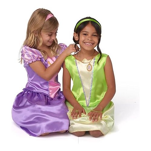 디즈니 Disney Princess Girls Dress Up Trunk - Rapunzel, Ariel, Tiana & Jasmine - 21 Pieces [Amazon Exclusive]