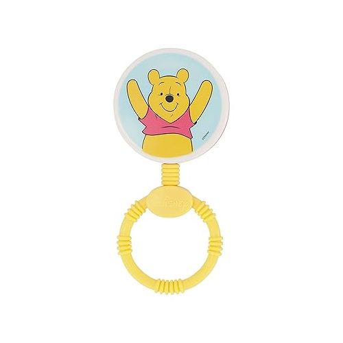 디즈니 2 Pack Disney Winnie The Pooh Character Shape Rattle and Keyring Teether, Premium Toddler Birthday Toys, Infant Teething Toys, Great for Newborn Shower Gifts