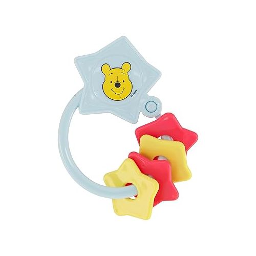 디즈니 2 Pack Disney Winnie The Pooh Character Shape Rattle and Keyring Teether, Premium Toddler Birthday Toys, Infant Teething Toys, Great for Newborn Shower Gifts