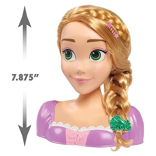 디즈니 Disney Princess Rapunzel Styling Head, 18-pieces, Pretend Play, Officially Licensed Kids Toys for Ages 3 Up by Just Play