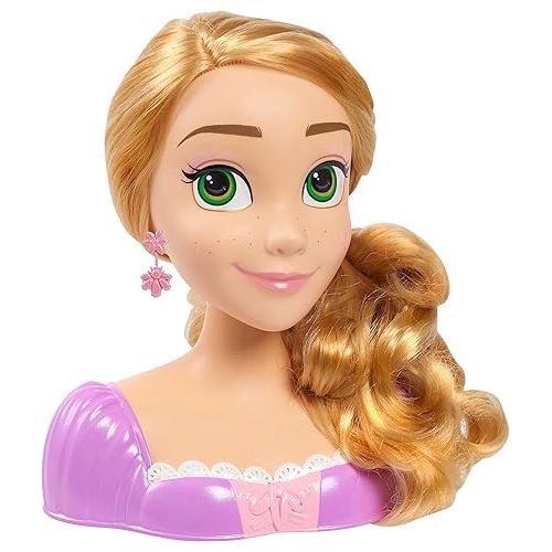 디즈니 Disney Princess Rapunzel Styling Head, 18-pieces, Pretend Play, Officially Licensed Kids Toys for Ages 3 Up by Just Play