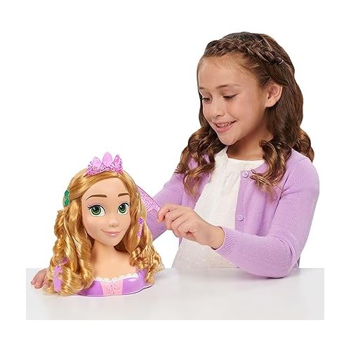 디즈니 Disney Princess Rapunzel Styling Head, 18-pieces, Pretend Play, Officially Licensed Kids Toys for Ages 3 Up by Just Play