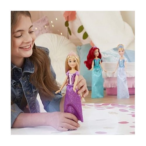 디즈니 Disney Princess Royal Shimmer Rapunzel Doll, Fashion Doll with Skirt and Accessories, Toy for Kids Ages 3 and Up