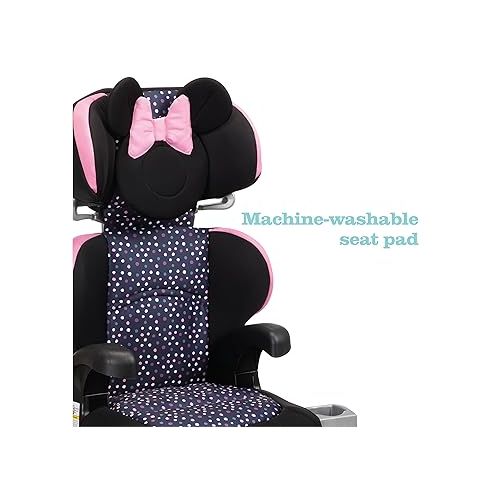 디즈니 Disney Baby Pronto! Belt-Positioning Booster Car Seat, Belt-Positioning Booster: 40-100 pounds, Minnie Dot Party