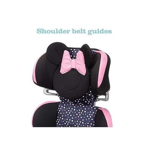 디즈니 Disney Baby Pronto! Belt-Positioning Booster Car Seat, Belt-Positioning Booster: 40-100 pounds, Minnie Dot Party