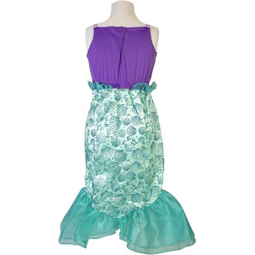 디즈니 Disney Princess Ariel Dress Costume for Girls, Perfect for Party, Halloween Or Pretend Play Dress Up, 4-6X