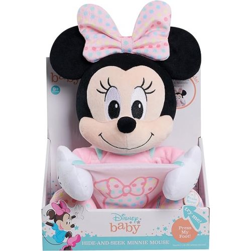 디즈니 Disney Baby 11-inch Hide-and-Seek Minnie Mouse Interactive Plush, Music, Phrases, And Motion, Kids Toys for Ages 09 Month by Just Play