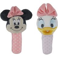 Disney Minnie Mouse and Daisy Assorted Plush Lovie Rattle Set Pack of 2 - Soft and Cuddly Plush Material, Built-in Rattle for Sensory Stimulation,Vibrant Colors and Intricate Details