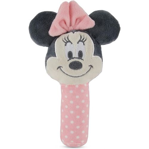 디즈니 Disney Minnie Mouse and Daisy Assorted Plush Lovie Rattle Set Pack of 2 - Soft and Cuddly Plush Material, Built-in Rattle for Sensory Stimulation,Vibrant Colors and Intricate Details