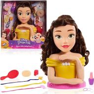 Disney Princess Deluxe 14-inch Belle Styling Head with 12 Hair Styling Accessories, 13-pieces, Kids Toys for Ages 3 Up by Just Play