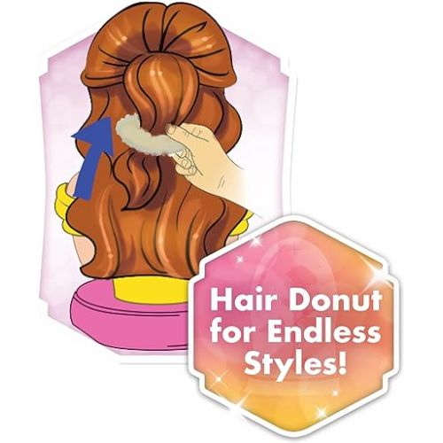 디즈니 Disney Princess Deluxe 14-inch Belle Styling Head with 12 Hair Styling Accessories, 13-pieces, Kids Toys for Ages 3 Up by Just Play